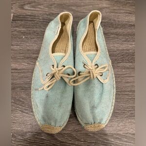 Soludos Blue canvas lace up espadrilles shoes size 9